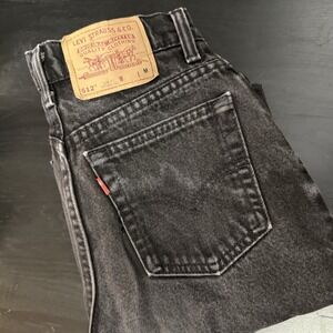 Vtg 90s Levis 512 Jeans Women Sz 5* Slim Fit Tapered Leg Black 100% Cotton USA